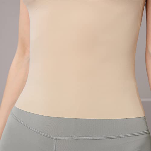 Women's Fit Camisole with Built in Bra - Spaghetti Straps Camis Tank with Chest pad One-Piece Cut Seamless (M, A-Style-Complexion)