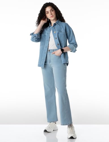Image of INKD Women's Wide Leg Jeans - High-Rise | Stretchable | Enzyme Wash | Classic 5 Pocket Styling | Jeans for Women (Available in Plus Sizes)