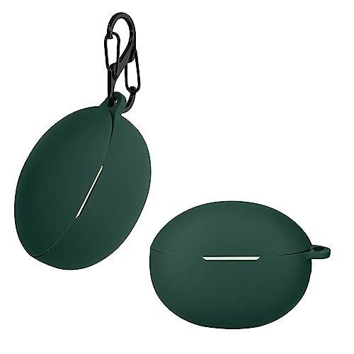 kwmobile Custodia Silicone Cuffie Compatibile con Huawei Freebuds 5i Cover - Custodia Porta Auricolari con Moschettone - Case verde scuro