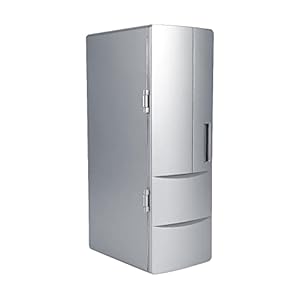 Baceyong Mini-koelkast, draagbare koeler en warmer, draagbare mini-USB-koelkast, 5 V, 10 W, USB-minikoelkast met ledlicht, energiebesparende mini-autokoelkast