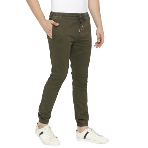 Image of Spykar Men's Slim Fit Mid Rise Trouser