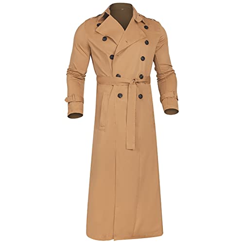 Ymosrh Mens Coats and Jackets Long-Slevee Luxury Full Length Trench Coat Long Wool Overcoat Winter Jackets for Men3