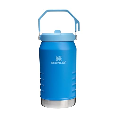 Stanley 1913 IceFlow Flip Straw 2.0 Jug 1.90L - 20 Hours Cold - 4 Days Iced - Leakproof - Stainless Steel Water Bottle with Straw - BPA Free - Dishwasher Safe - Gym Bottle - Azure