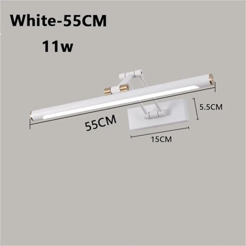 Aplique de pared LED de 55cm blanco para iluminar tu espejo de baño con luz cálida 3
