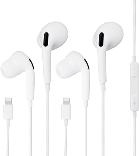 2 Pack Wired Headphones for iPhone,Earbuds Earphones Built-in Microphone and Volume Control,Compatible with iPhone 14 13 12 11 XR XS X 8 7 Pro Pro Max