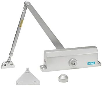 Global Door Controls Commercial Door Closer in Aluminum Finish , with Backcheck - Size 4 , small - TC2204-BC-AL