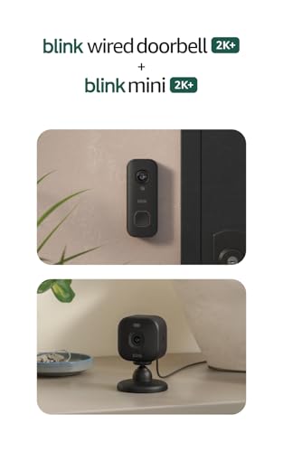Image of Blink Wired Doorbell 2K+ (all-new) and Mini 2K+ (newest model) - 2K video resolution, enhanced audio, in-home audible alerts, continuous power (Black)