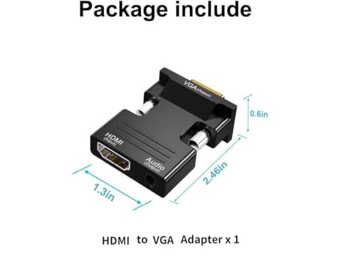 Image of SANCY HDMI to VGA Adapter with 3.5mm Audio Jack, 1080p Active Video Converter for Laptop, PC, PS3, Xbox, Blu-ray, DVD, TV Stick - VGA Male, Pack of 1