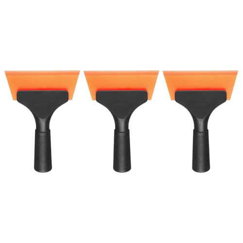 Image of HARFINGTON 3pcs Squeegee 5 Inch Length Auto Water Blade Shower Squeegee with Non-Slip Handle for Car Windshield Window Cleaner Glass Door, Orange