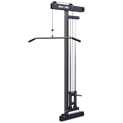 Gorilla Sports® Stazione LAT Machine - Montaggio a Parete, Carico Massimo 300 kg, incl. Lat Pull...