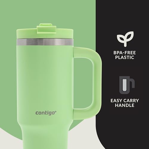 Image of Contigo Streeterville Leak-Proof, 30oz Tumbler, Cold for up to 29 hours, Stainless Steel, Cucumber