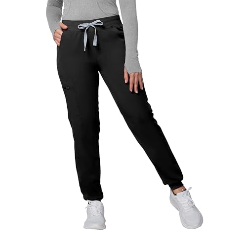 Image of Kitmaz Women's Scrub Jogger Pants, Mid Rise 4-Way Stretch, 5 Pockets | 4-way stretch, slim fit, anti-static, anti-wrinkle, machine washable