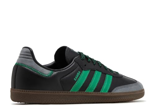 Image of adidas Samba Womens Sneaker, Core Black /Green /Grey Six, Size 5.5
