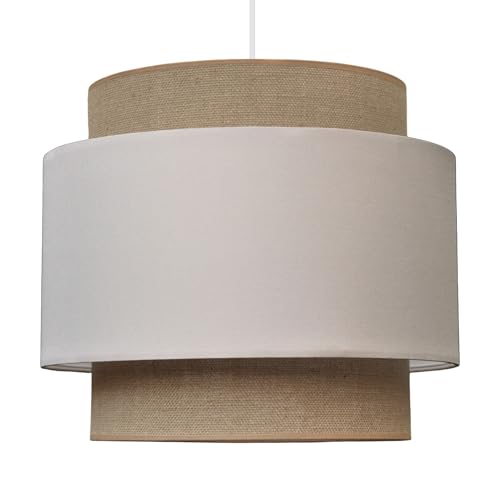 youngDECO® Paralume Lampadario a Sospensione Ø38 cm - Lampada a Sospensione 2xE27 - Abat Jour in Tessuto - Lampadari Camera da Letto, Soggiorno e Bambini Cameretta. Prodotto nell'UE