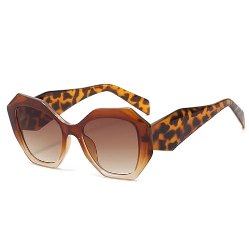 Lunettes de soleil tendance femmes hommes rétro léopard verres dégradés