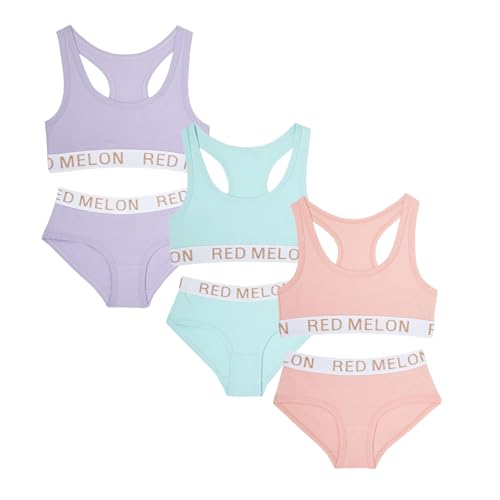 Ropa interior hipster para niñas con brasier de entrenamiento de 7 a 13 años y bralette corto
