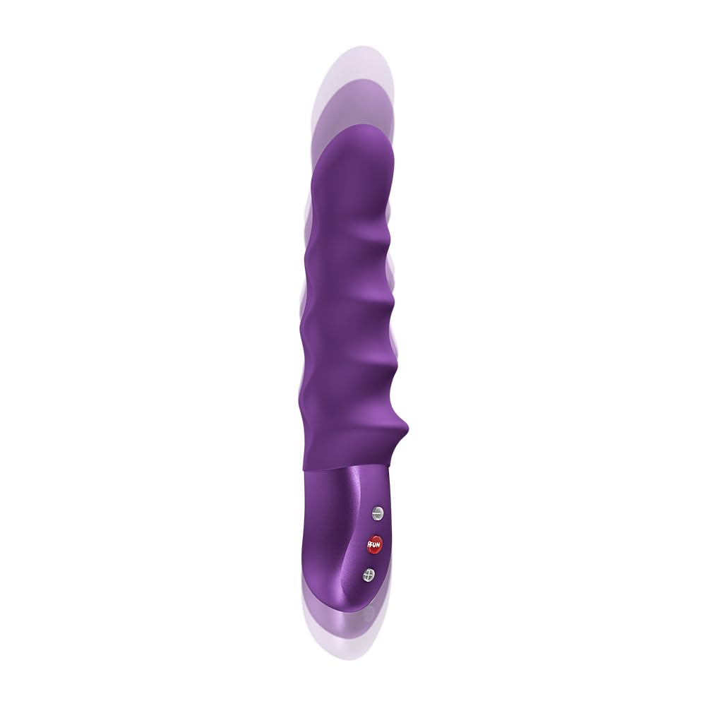 Fun Factory Stronic Surf | Pulsador | vibrador de punto G | Con embestida eje de silicona con relieve acanalado | 10 programas de empuje | placer manos libres | USB