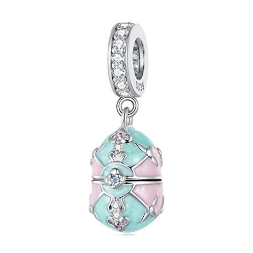 Ciondolo ciondolo uovo di Pasqua Ciondolo in argento sterling 925 adatto per collana bracciale Pandora, BSC779