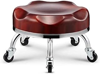 Heavy Duty Rolling Stool, 360°Swivel Rolling Stool Portable Low Rolling Stools with Thickened Sponge Cushion Robust and Durable for Shop Garage Garden (Color : Red-D, Size : 34x26cm)