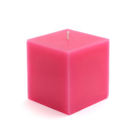Zest Candle CPZ-130-12 3 x 3 in. Hot Pink Square Pillar Candles -12pcs-Case- Bulk