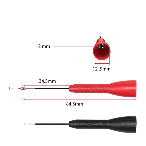 Image of 8 Pack Professional Multimeter Test Leads Probes - 2mm Ultra-Thin Needle Tips, 600V /10A CAT II Non-Destructive Wire Piercing Clips, Nickel-Plated Copper Automotive Electrical Testing Probes