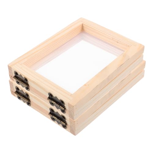 STOBAZA 2 Stück Handgefertigte Papierschöpfrahmen aus Robustem Holz DIY für Kreative Papierherstellung Vielseitige Kleine Schöpfrahmen für Individuelle Kunstwerke und Heimdekoration