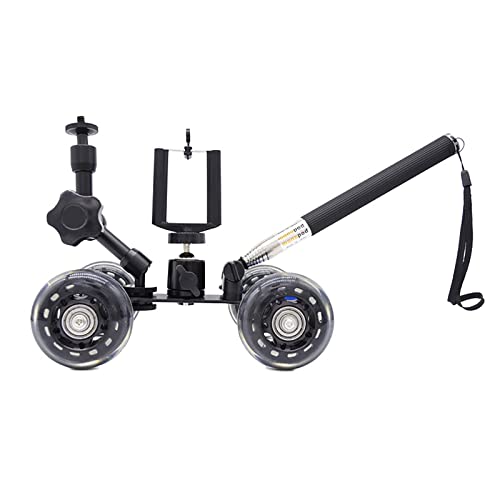 ChengBeautiful Auto della Macchina Fotografica Carrello del Carrello della Fotocamera Fotografia Auto for Pista da Vista Ultra-Silenzioso Desktop Mini Track Car Mini Photography Trolley