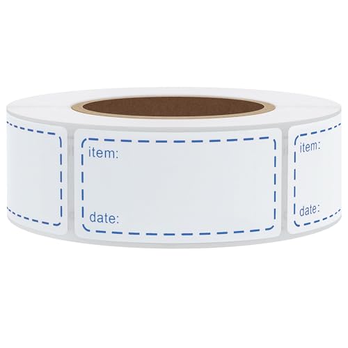 Hybsk 25 x 51mm 冷凍シール 日付シール 防水耐油 500枚 冷凍倉庫ラベル 書き込み 冷蔵賞味期限ラベル ネームラベル（青）