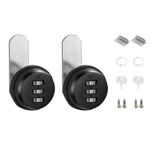 RGYBAO Pack of 2 Multipurpose 3 Digit Combination Cams Lock for Mailbox and Cabinet Drawer Use Sturdy Zines Alloy Designs