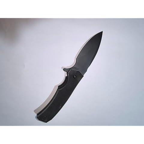 ZhengSheng Pocket Knife 3.6" D2 Steel Folding Knife with G10 Handle PVD Titanium Coating Blade Lightweight Knife Every Day Carry (Black) Cover