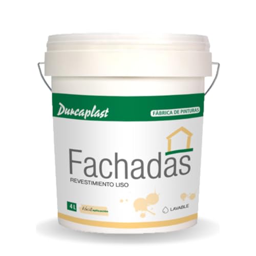 Durcaplast Pintura Fachadas En Colores Y Aspecto Mate. De Alta Cobertura, Extraordinaria Resistencia Al Roce Y A La Intemperie. 4l, Rojo Ingles 30