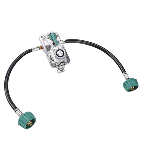 Regulador de propano de cambio automático de 2 etapas con mangueras de 12 pulgadas para autocaravanas