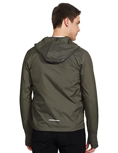 Image of Spykar Men's Nylon Standard Length Solid A-Line Coat