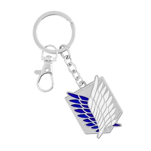 Weeb Keychains Attack on Titan Merch Inspired Wings of Freedom Keychain Survey Corps Scout Emblem Enamel Charm with Lobster Clasp for Keys Bags & Lanyards AOT Anime Gift Fan-Made