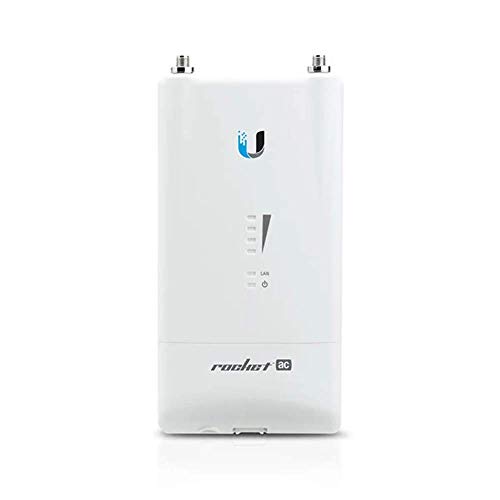 Ubiquiti Rocket White 5AC LITE - 5-ghz 802.11ac 500-mbps Point to Point Basestation - Max Consumption 6.5w - Built-in Rocket Mount - Plug and Play