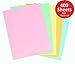 1InTheOffice Pastels Colored Copy Paper, Assorted, 8.5 x 11 inch Letter Size, 20lb Density, (400 Sheets)
