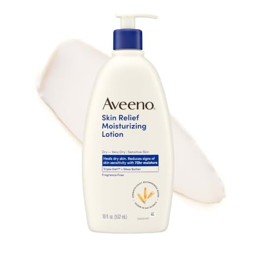 Aveeno Skin Relief Moisturizing Lotion for Very Dry Skin with Soothing Triple Oat & Shea Butter Formula, Dimethicone Skin Protectant Helps Heal Itchy, Dry Skin, Fragrance-Free, 18 fl. oz