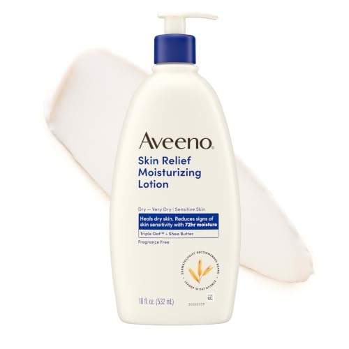 Aveeno Skin Relief Moisturizing Body Lotion Heals Very Dry, Sensitive Skin, Fast Absorbing Lotion...