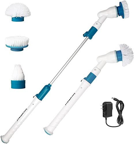 Inumsu Electric Spin Scrubber 8.7V 2000Mah Electric Brush Electric Shower Cleaner With 3 Replacement Brush Heads 1 Extendable Arm For Kitchen, Car, Tiles, Sink, Bathroom Cleaning. #TOP6