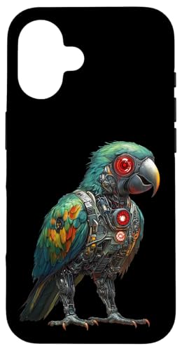 �ʔ����I�E�����{�b�g�������D�ƃT�C�{�[�O�I�E�����{�b�g Robot Parrot Lover Cyborg AI �X�}�z�P�[�X iPhone 16 �p