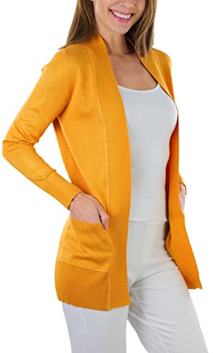 Image of ToBeInStyle Women's Long Sleeve Rib Banded Open Sweater Cardigan