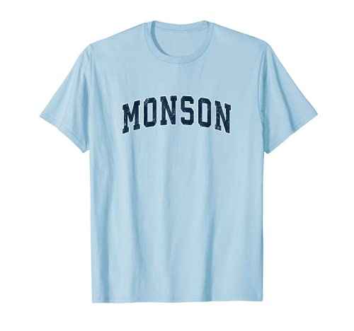 Monson Massachusetts MA - Design sportivo vintage, colore: Blu marino Maglietta
