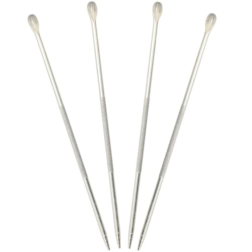 Ciieeo Bolígrafos para Arte Latte y Decoración de Café, Pack de 4 Piezas de Acero Inoxidable, Accesorios para Cafeterías y Aficionados al Café Leche