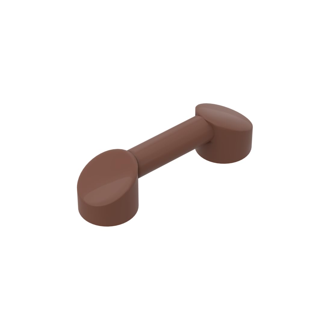 6190 Props Bar 1x3 (Radio Handle, Phone Handset) 50 Pieces GDS-1534 Compatible with Lego Building Blocks Color:Reddish Brown 192