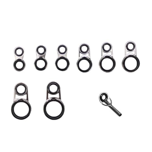 Laikoutd Fishing Rod Guides Replacement Ceramic Fishing Rod Guide Rings Casting Fishing Rod Eyelet Repair Set Guides Rod Eyelets
