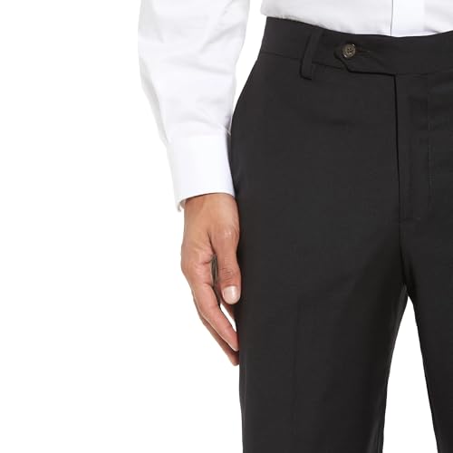 Mens Classic Fit Flat Front Hidden Expandable Waist Dress Pants No Iron Suit Pants4