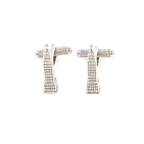 MRCUFF Empire State Building NYC New York City Pair Cufflinks in Presentation Gift Box & Polishing Cloth