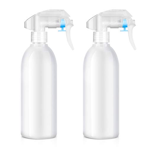 Jhua Plant Mister Spray Bottle Empty Plastic Spray Bottles for Cleaning Solutions, Plants, Essential Oils, Hair, Aromatherapy - 300ml/10oz Refillable Container, Fine Mist (2 Pack, White)