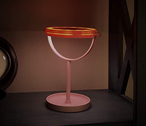 Espejo de maquillaje redondo con luz LED Vanity miniatura 4