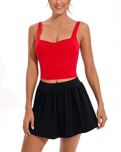 Image of RUNNING GIRL Workout Tank Tops with Built in Bras for Women,Criss-Cross Back Medium Support Sports Bras for Women